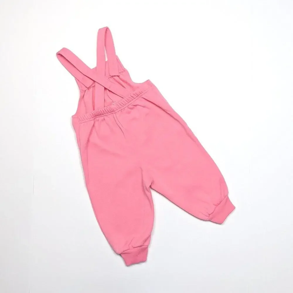 Vintage Sears Romper Baby Girls Size 6m Pink Duck Applique Jumpsuit